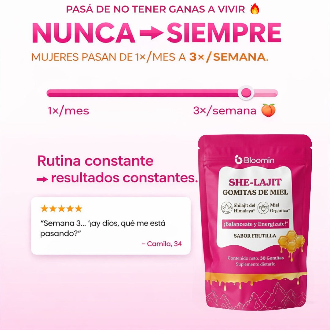Gomitas SHE-LAJIT | Energía, Enfoque y Vitalidad Femenina