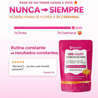 Gomitas SHE-LAJIT | Energía, Enfoque y Vitalidad Femenina