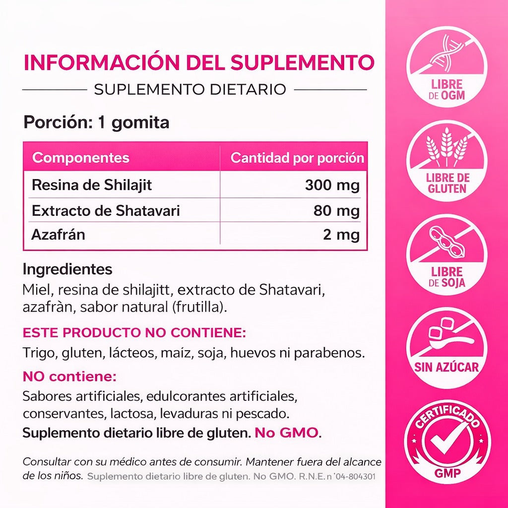 Gomitas SHE-LAJIT | Energía, Enfoque y Vitalidad Femenina