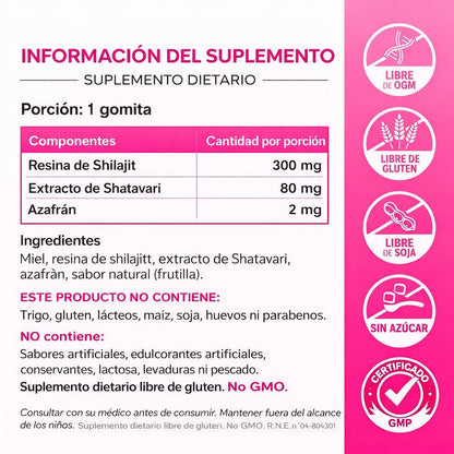 Gomitas SHE-LAJIT | Energía, Enfoque y Vitalidad Femenina